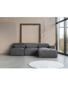 Festes Ecksofa XS, rechts Flex Felix Dunkelgrau - 244x154x70 cm