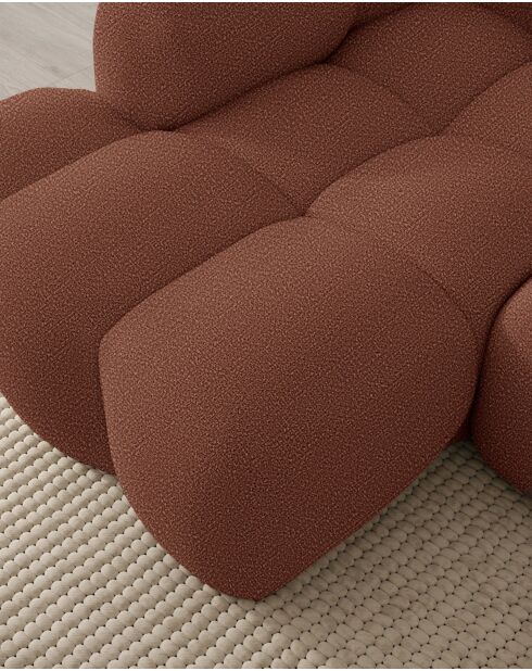 Festes Ecksofa S, links Cloud Terracotta- 248x160x76 cm