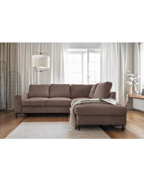 L Wandelbares rechtwinkliges Ecksofa Lofty Lilly Taupe- 237 x 197 x 84 cm
