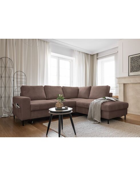 L Wandelbares rechtwinkliges Ecksofa Lofty Lilly Taupe- 237 x 197 x 84 cm