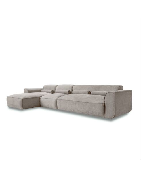 Fixiertes M-Ecksofa, links Flex Felix Dunkelbeige- 340x154x70 cm
