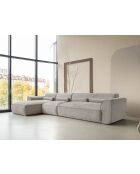 Fixiertes M-Ecksofa, links Flex Felix Dunkelbeige- 340x154x70 cm