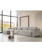 Fixiertes M-Ecksofa, links Flex Felix Dunkelbeige- 340x154x70 cm