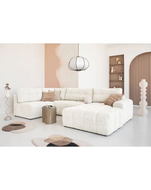 Lulu beige omvormbare hoekbank U rechts - 333x187x94 cm