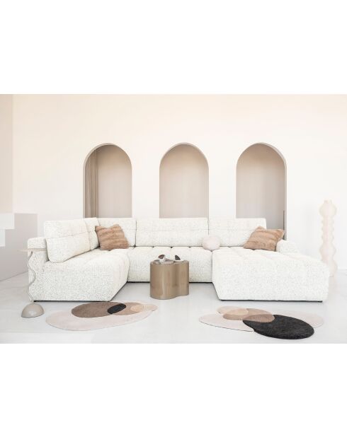 Lulu beige omvormbare hoekbank U rechts - 333x187x94 cm