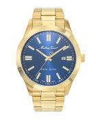 RONDA 515 H3 Quarzuhr für Herren, hergestellt in der Schweiz, aus goldfarbenem Stahl