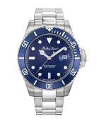 Ronda 505h3 Quarzuhr für Herren, hergestellt in der Schweiz, aus silbernem Stahl