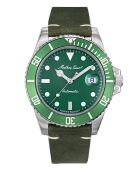 Swiss Made Automatic STP 1-11 Herrenuhr aus grünem Leder