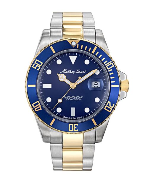 Orologio da uomo Ronda 505h3 Swiss Made al quarzo in acciaio bicolore argento/oro