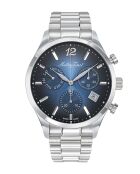 RONDA Z60 Chrono Swiss Made herenhorloge van zilverkleurig staal