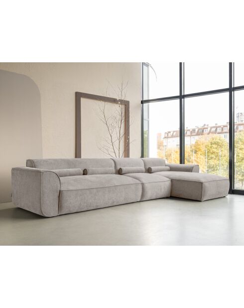 Fixed M Ecksofa, rechts Flex Felix Dunkelbeige - 340x154x70 cm