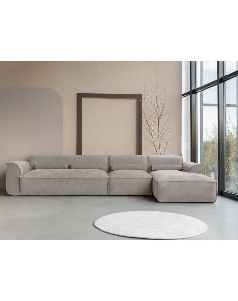 Fixed M Ecksofa, rechts Flex Felix Dunkelbeige - 340x154x70 cm