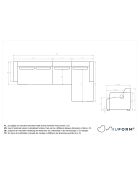 Fixed M Ecksofa, rechts Flex Felix Dunkelbeige - 340x154x70 cm