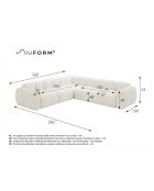 L-MAX Festes Ecksofa, symmetrisches Wolkengrau - 260x260x76 cm