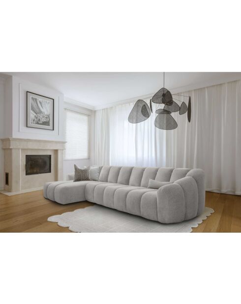 Vaste hoekbank M Left Shell Lichtgrijs - 325x165x75 cm