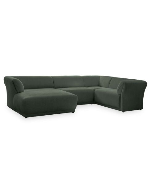 Divano angolare destro Gatsby Fixed U Verde Scuro- 341x233x87 cm