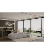 Fixiertes M-Ecksofa, gerades Wolkenhellgrau - 315x160x76 cm