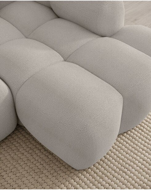 Fixiertes M-Ecksofa, gerades Wolkenhellgrau - 315x160x76 cm