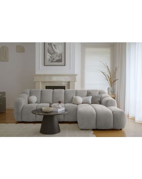 Festes Ecksofa S Right Shell Hellgrau - 255x165x75 cm