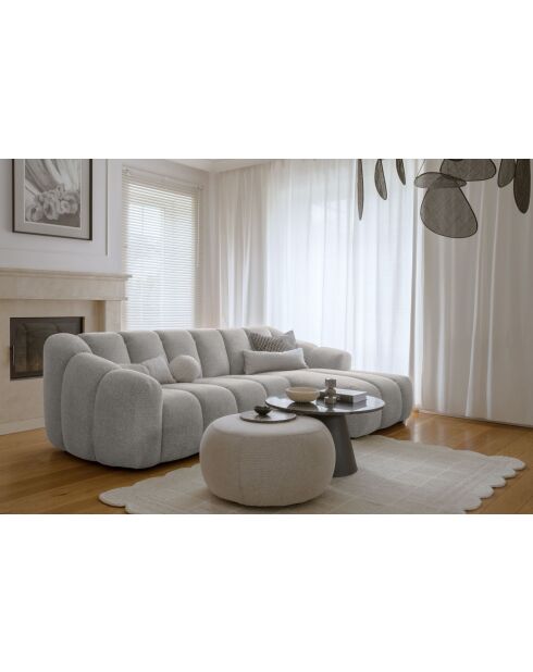Festes Ecksofa S Right Shell Hellgrau - 255x165x75 cm