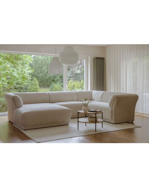 Gatsby Ecksofa, festes U-förmiges rechtes Ecksofa, 341 x 233 x 87 cm, Beige