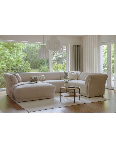 Gatsby Ecksofa, festes U-förmiges rechtes Ecksofa, 341 x 233 x 87 cm, Beige