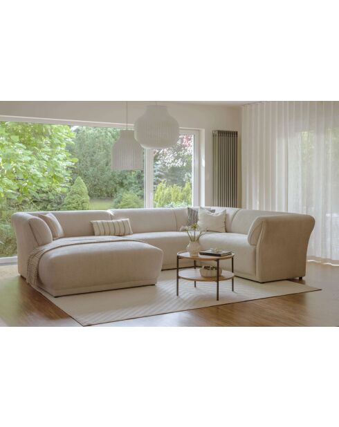 Gatsby Ecksofa, festes U-förmiges rechtes Ecksofa, 341 x 233 x 87 cm, Beige