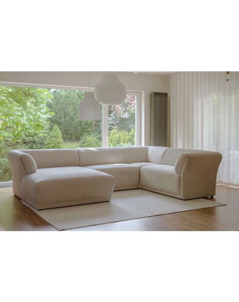Gatsby Ecksofa, festes U-förmiges rechtes Ecksofa, 341 x 233 x 87 cm, Beige