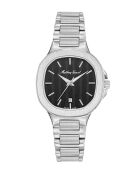 Schweizer Quarzuhr RONDA 585 h6 aus silberfarbenem Stahl für Damen