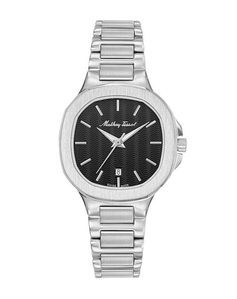 Schweizer Quarzuhr RONDA 585 h6 aus silberfarbenem Stahl für Damen