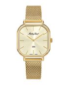 Reloj de cuarzo para mujer RONDA 762 fabricado en Suiza en acero dorado