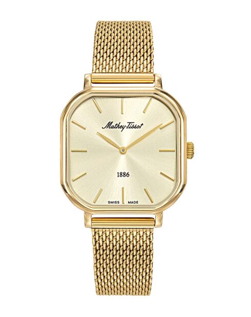 Reloj de cuarzo para mujer RONDA 762 fabricado en Suiza en acero dorado