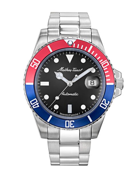 Swiss Made Automatic STP 1-11 zilverkleurig stalen herenhorloge