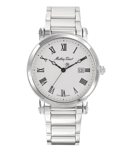 RONDA 505 h3 Quartz herenhorloge van Zwitserse makelij in zilverstaal