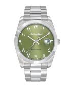 Reloj de cuarzo para hombre RONDA 505 H3 fabricado en Suiza en acero plateado