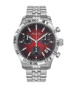 Chrono Swiss Made Ronda Z60 zilverkleurig stalen herenhorloge