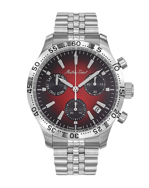 Chrono Swiss Made Ronda Z60 zilverkleurig stalen herenhorloge