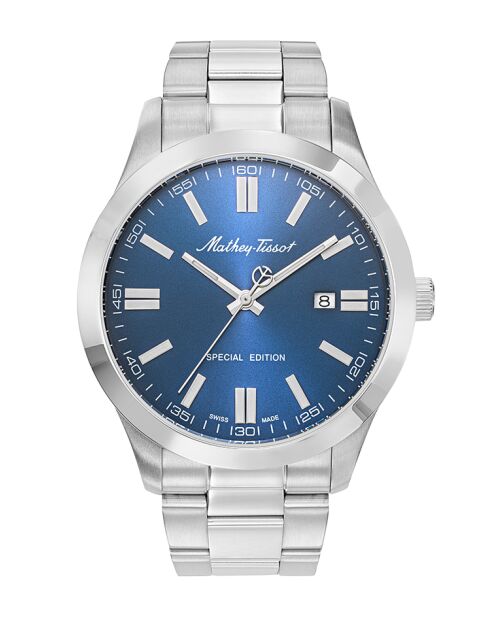 RONDA 515 H3 Quartz herenhorloge van Zwitserse makelij in zilverstaal