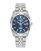 Reloj de acero plateado RONDA 517 Day-Date para mujer fabricado en Suiza