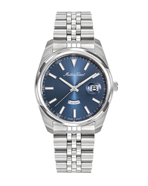 Orologio da donna al quarzo SWISS MADE RONDA 517 Day-Date in acciaio argentato