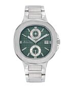 Orologio da uomo Ronda Swiss Made Quartz Ronda in acciaio argentato