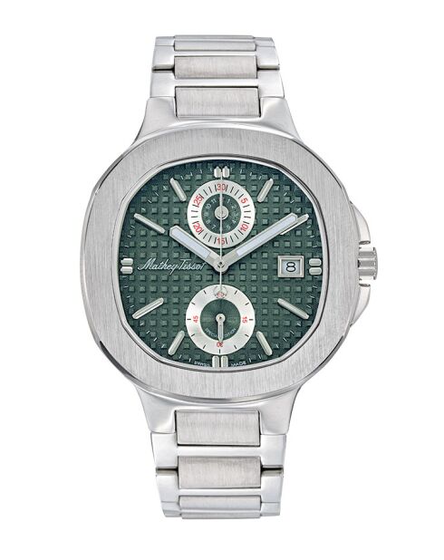 Ronda Swiss Made Quartz Ronda Herrenuhr aus silbernem Stahl