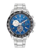 RONDA 5030D Quarzuhr für Herren, hergestellt in der Schweiz, aus silbernem Stahl