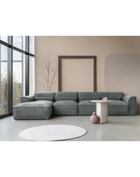 Festes M-Ecksofa, links Flex Felix Olive- 340x154x70 cm