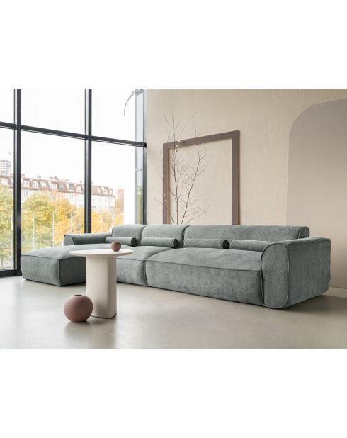 Festes M-Ecksofa, links Flex Felix Olive- 340x154x70 cm