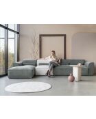 Festes M-Ecksofa, links Flex Felix Olive- 340x154x70 cm
