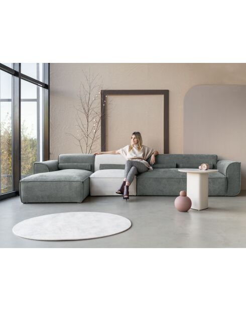 Festes M-Ecksofa, links Flex Felix Olive- 340x154x70 cm