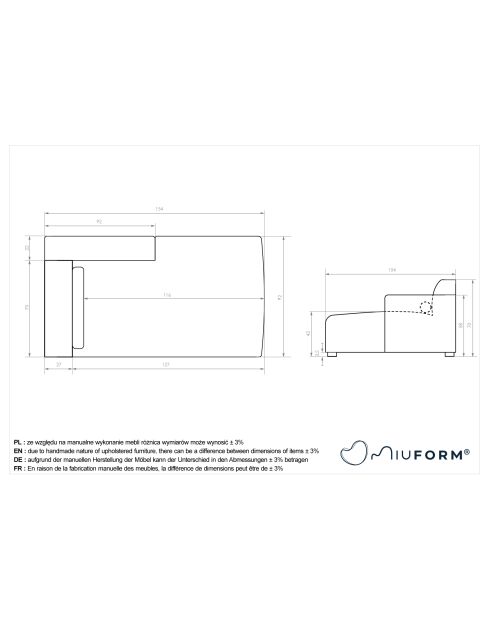 AC Daybed/Right Flex Felix Dunkelgrau - 92 x 154 x 70 cm