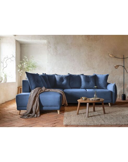 Ecksofa L, umwandelbar, linke Ecke Lazy Lukka, marineblau, 247 x 191 x 85 cm