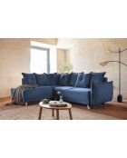 Ecksofa L, umwandelbar, linke Ecke Lazy Lukka, marineblau, 247 x 191 x 85 cm